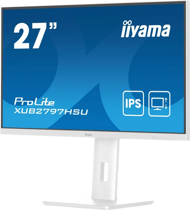 Iiyama ProLite XUB2797HSU-W2 Monitor 27" Full HD (1920x1080) IPS, 100 Hz, 1 ms, FreeSync, HDMI/DP/USB, Altavoces, Ajuste en Altura, Blanco