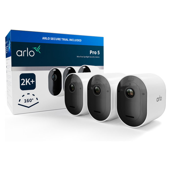 Arlo Pro 5 Kit de 3 Cámaras de Seguridad 2K+ Exterior e Interior