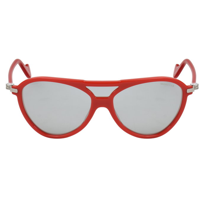 Moncler ML0054-67C Gafas de sol con cristal gris y detalle rojo