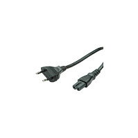 Cable de alimentación Euro-Flachstecker a C7, 2 polos, negro, 5 m