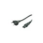 Cable de alimentación Euro-Flachstecker a C7, 2 polos, negro, 5 m
