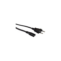 Cable de alimentación Euro-Flachstecker a C7, 2 polos, negro, 5 m
