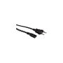 Cable de alimentación Euro-Flachstecker a C7, 2 polos, negro, 5 m