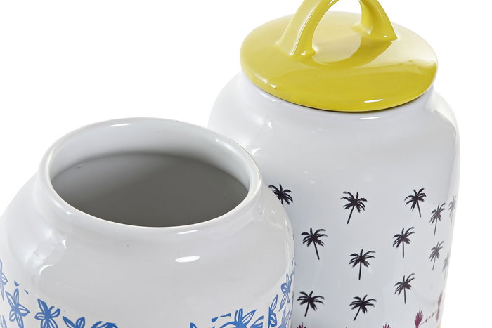 DKD Home Decor Bote Colonial Turquesa Azul 11 x 19 x 11 cm (4 Unidades)