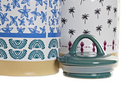 DKD Home Decor Bote Colonial Turquesa Azul 11 x 19 x 11 cm (4 Unidades)