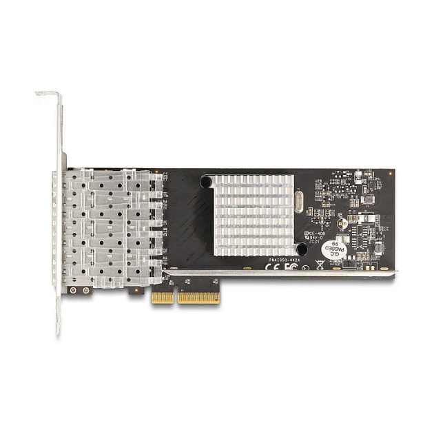 DeLOCK Tarjeta de Red PCI Express x4 Gigabit LAN con 4 Puertos SFP i350 Intel I350 para PC Servidor