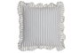 DKD Home Decor Cojín Algodón Reciclado Gris con Volante de Rayas 45x45x45