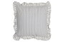 DKD Home Decor Cojín Algodón Reciclado Gris con Volante de Rayas 45x45x45