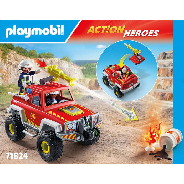 Playmobil Camión de Bomberos Action Heroes 71824 con Cabrestante y Cañón de Agua