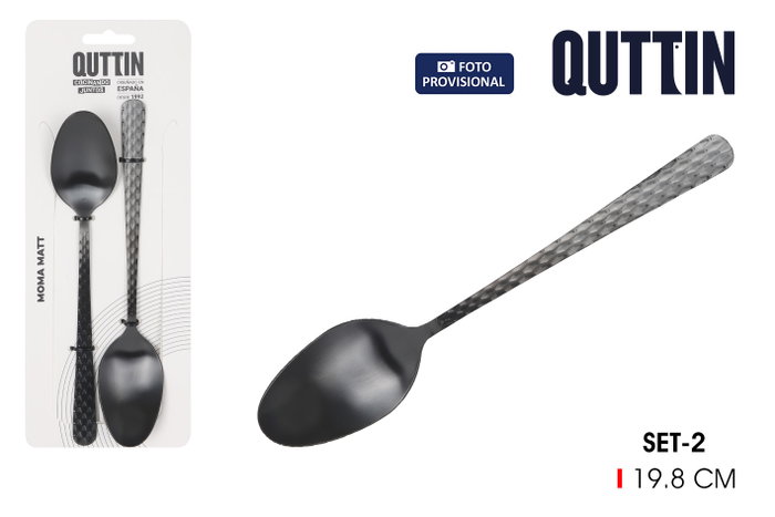 Inde Set 2 Cucharas de Mesa Moma Black Matt (12 Cajas) Inde Set 2 Cucharas de Mesa Moma Black Matt (12 Cajas)