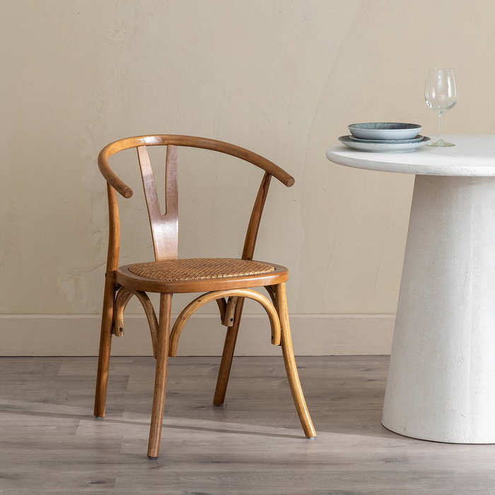 Silla Miel Madera-Ratán 55 X 50 X 81 cm Silla Miel Madera-Ratán 55 X 50 X 81 cm