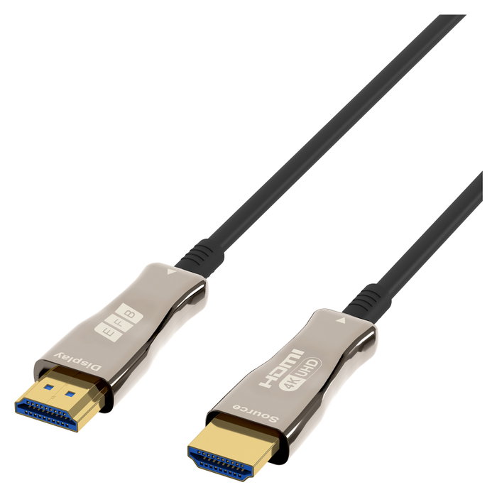 EFB Elektronik HDMI-20-00007 Cable HDMI AOC de Fibra Óptica Activo, 10 m, Negro, 4K 60Hz, HDR, 18 Gbit/s, HDMI 2.0, Dolby Atmos, ARC