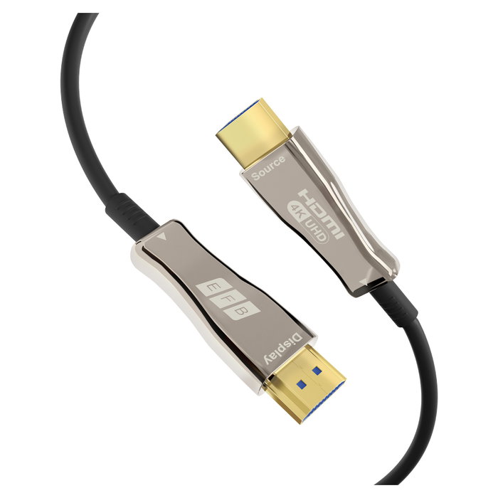 EFB Elektronik HDMI-20-00007 Cable HDMI AOC de Fibra Óptica Activo, 10 m, Negro, 4K 60Hz, HDR, 18 Gbit/s, HDMI 2.0, Dolby Atmos, ARC