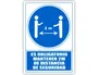 Archivo 2000 Pictograma 2000 Obligatorio Mantener 2m Distancia Seguridad PVC Azul 210x297 mm