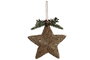 DKD Home Decor Decoracion Colgante Navidad Alpina Natural Porexpan Fibra 5.5 x 21 x 19 cm (6 Unidades)