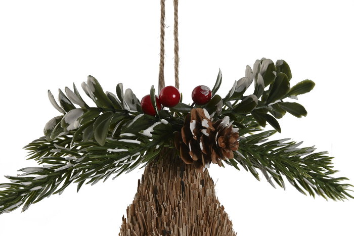 DKD Home Decor Decoracion Colgante Navidad Alpina Natural Porexpan Fibra 5.5 x 21 x 19 cm (6 Unidades)