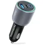 Thomson THO3513767410502 Cargador Coche 130W, Tecnología GaN, 2 USB-C PD 100W + PD 30W