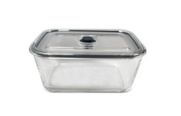 DKD Home Decor Recipiente Transparente de Borosilicato y PP 14.3 x 9 x 20 cm con Cierre Hermético, Apto Horno, Microondas y Lavavajillas