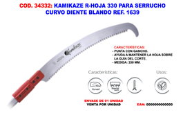Kamikaze R-Hoja 330 para serrucho curvo con diente blando