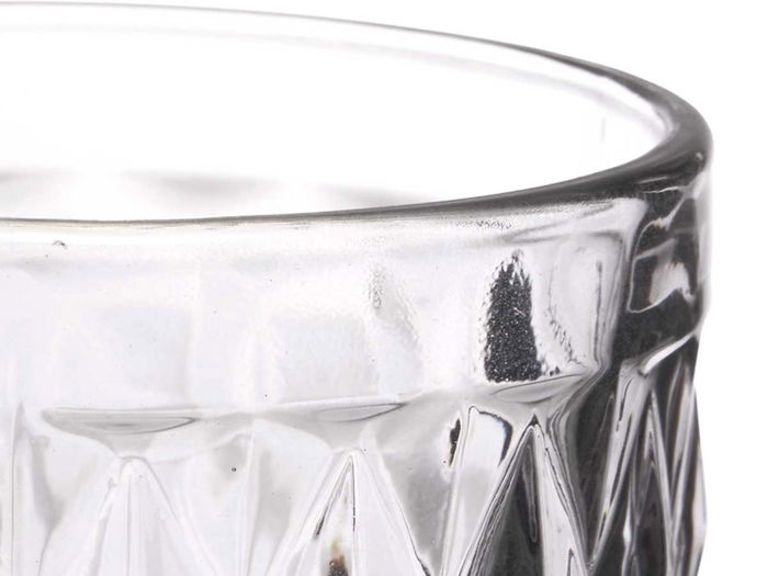 Vivalto Vaso Diamante Gris 370 ml Vidrio 8 x 12.8 x 8 cm (Set de 24)