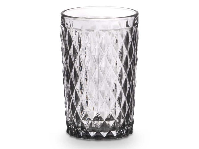 Vivalto Vaso Diamante Gris 370 ml Vidrio 8 x 12.8 x 8 cm (Set de 24)