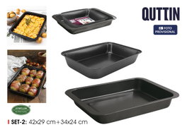 Quttin Set de 2 Bandejas Rectangulares 34x24 y 42x29 cm