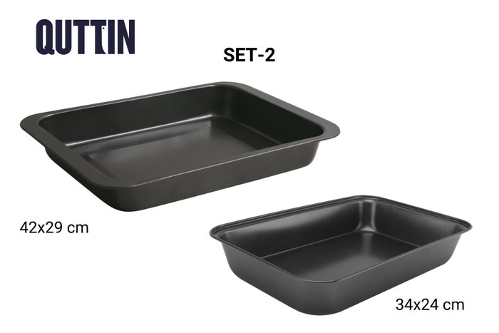 Quttin Set de 2 Bandejas Rectangulares 34x24 y 42x29 cm