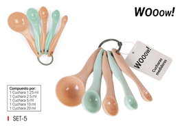 Wooow Cucharas Medidoras 5 Piezas Plástico 1.25ml, 2.5ml, 5ml, 10ml, 20ml (36 Unidades)