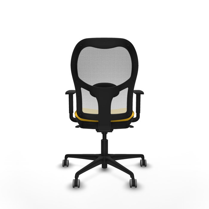 PIQUERAS Y CRESPO Silla de oficina Jorquera con mecanismo Sincro, Similpiel Amarillo y Malla Blanca PIQUERAS Y CRESPO Silla de oficina Jorquera con mecanismo Sincro, Similpiel Amarillo y Malla Blanca