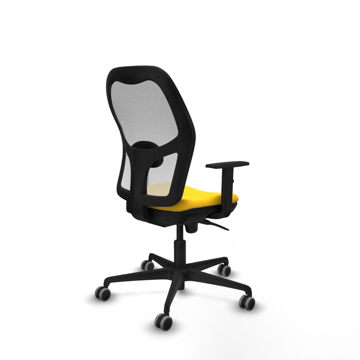 PIQUERAS Y CRESPO Silla de oficina Jorquera con mecanismo Sincro, Similpiel Amarillo y Malla Blanca PIQUERAS Y CRESPO Silla de oficina Jorquera con mecanismo Sincro, Similpiel Amarillo y Malla Blanca