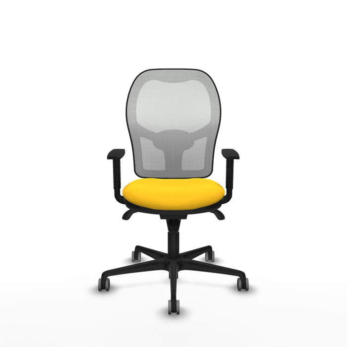 PIQUERAS Y CRESPO Silla de oficina Jorquera con mecanismo Sincro, Similpiel Amarillo y Malla Blanca PIQUERAS Y CRESPO Silla de oficina Jorquera con mecanismo Sincro, Similpiel Amarillo y Malla Blanca