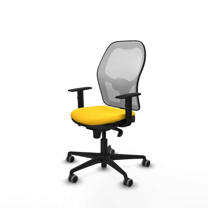 PIQUERAS Y CRESPO Silla de oficina Jorquera con mecanismo Sincro, Similpiel Amarillo y Malla Blanca PIQUERAS Y CRESPO Silla de oficina Jorquera con mecanismo Sincro, Similpiel Amarillo y Malla Blanca