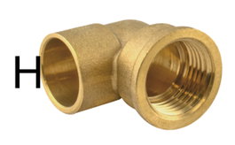 Codo de latón para soldar de 90 grados 22x1 201422