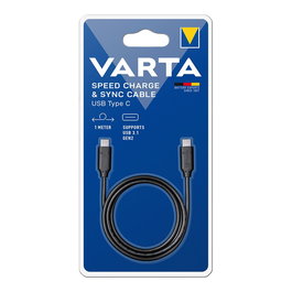 Varta Cable USB-C a USB-C 1 m Negro Carga Rápida USB 3.1 Gen 2