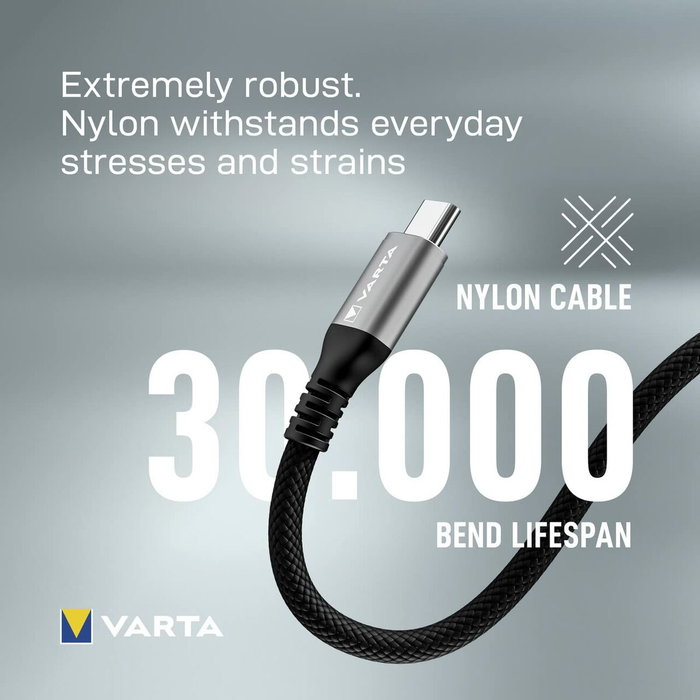 Varta Cable USB tipo C a USB tipo C 1 m negro