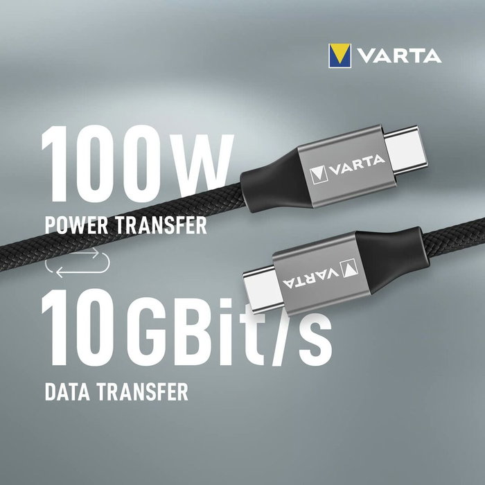 Varta Cable USB tipo C a USB tipo C 1 m negro
