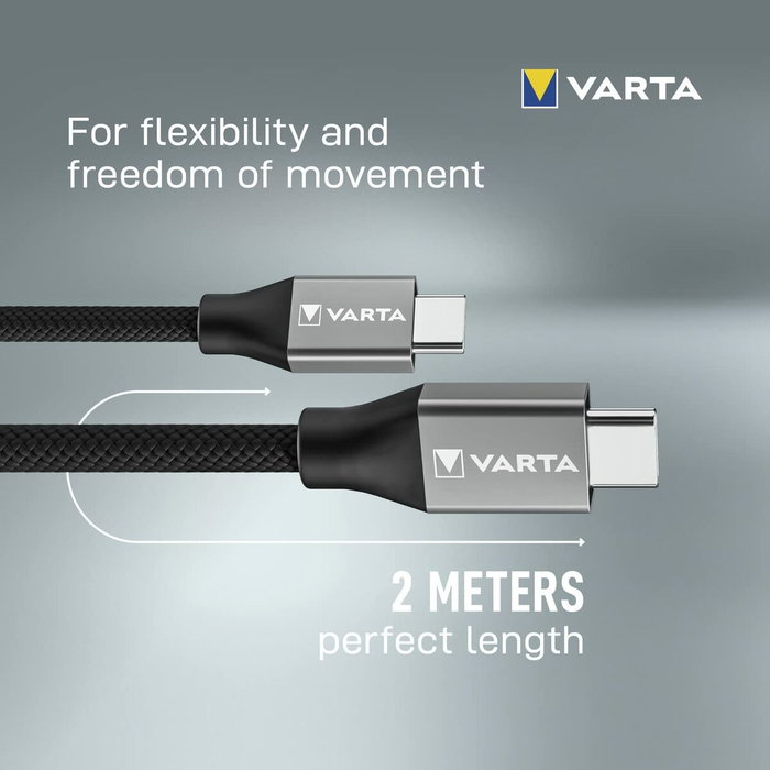 Varta Cable USB tipo C a USB tipo C 1 m negro