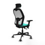 PIQUERAS Y CRESPO Silla de oficina Jorquera con mecanismo Sincro/Traslack, Turquesa y Blanco