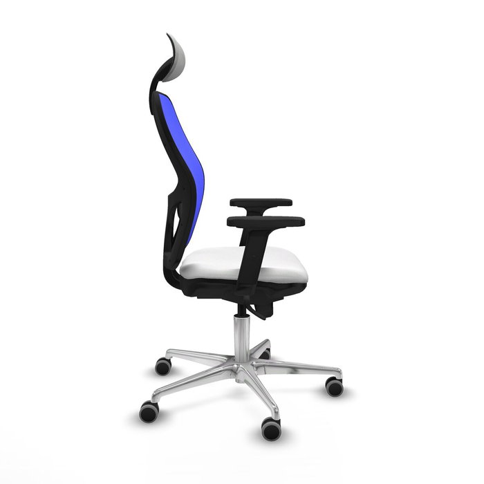 PIQUERAS Y CRESPO Silla de oficina Jorquera con mecanismo Sincro, Tela Blanco y Malla Azul