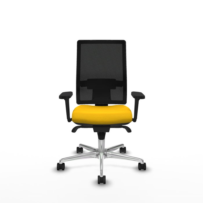 PIQUERAS Y CRESPO Silla de oficina Horna con mecanismo Sincro, Amarillo y Negro
