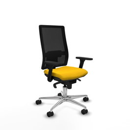 PIQUERAS Y CRESPO Silla de oficina Horna con mecanismo Sincro, Amarillo y Negro