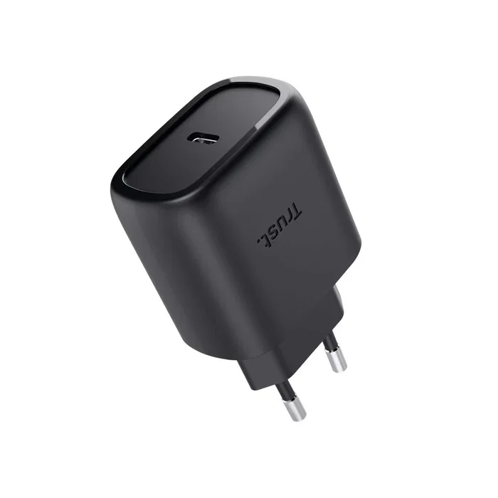 Trust Maxo Cargador Pared GaN 45W USB-C Negro Carga Rápida USB Power Delivery 3.0 Compatible Samsung Incluye Cable USB-C 2m