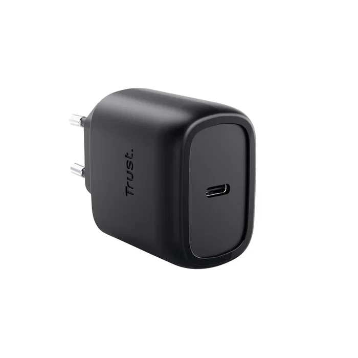 Trust Maxo Cargador Pared GaN 45W USB-C Negro Carga Rápida USB Power Delivery 3.0 Compatible Samsung Incluye Cable USB-C 2m