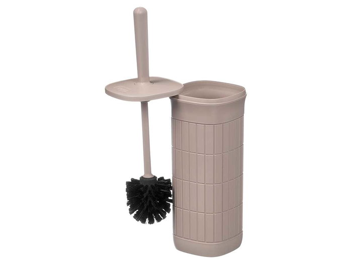 Stefanplast Escobillero Domus Greige/Beige, 11.5x40x11.5 cm, Plástico PP, Contenedor para Escobas y Fregonas (Set de 6)