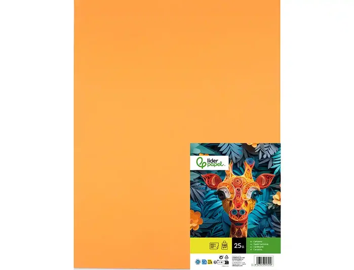 Liderpapel Cartulina Nectarina 50x65 cm 240g/m2, 25 hojas Liderpapel Cartulina Nectarina 50x65 cm 240g/m2, 25 hojas