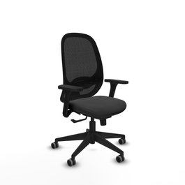 PIQUERAS Y CRESPO Silla de oficina Cilanco con mecanismo Sincro, Gris oscuro y Negro