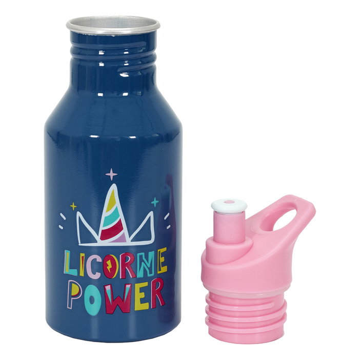 Cook Concept Botella Transportable Licorne Power 500 ml Infantil Cantimplora con Pitorro y Asa
