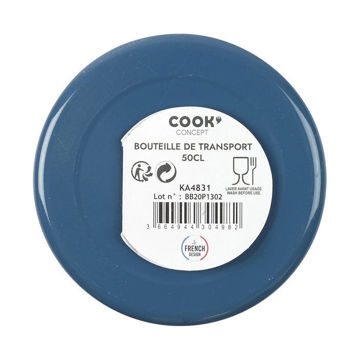 Cook Concept Botella Transportable Licorne Power 500 ml Infantil Cantimplora con Pitorro y Asa