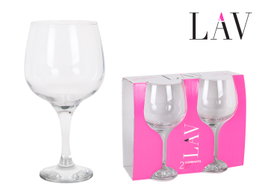 LAV Set de 2 Copas Combinato - Copa de Combinado de 730 cc - Conjunto de Cristalería - 9x10x21.5 cm (12 Cajas)