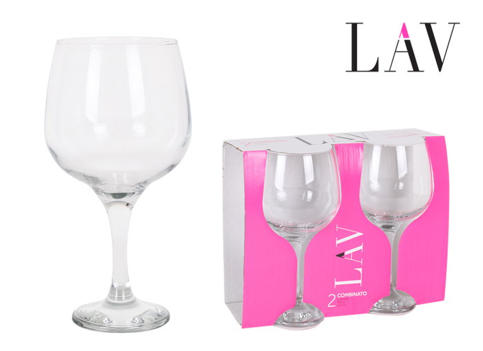 LAV Set de 2 Copas Combinato - Copa de Combinado de 730 cc - Conjunto de Cristalería - 9x10x21.5 cm (12 Cajas) LAV Set de 2 Copas Combinato - Copa de Combinado de 730 cc - Conjunto de Cristalería - 9x10x21.5 cm (12 Cajas)